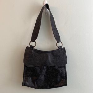 Vintage Nancy Bacich black leather shoulder bag